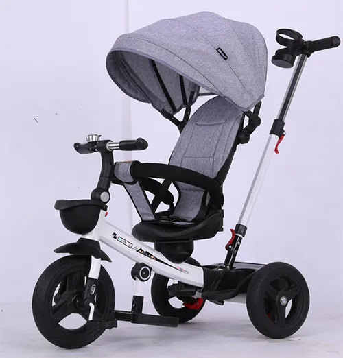 टोकरी के साथ बच्चों की तिपहिया साइकिल